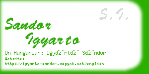 sandor igyarto business card